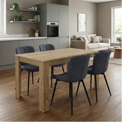 Σετ τραπεζαρία 5τμχ Darlen - Chiara Megapap χρώμα sapphire oak - ανθρακί 125x72x74εκ. Σετ τραπεζαρία 5τμχ Darlen - Chiara Megapap χρώμα sapphire oak - ανθρακί 125x72x74εκ.