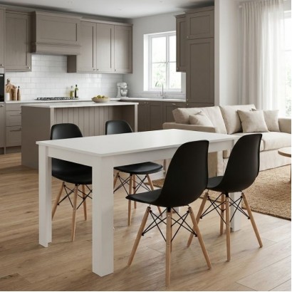 Σετ τραπεζαρία 5τμχ Darlen - Nova Megapap χρώμα λευκό - μαύρο 125x72x74εκ. Σετ τραπεζαρία 5τμχ Darlen - Nova Megapap χρώμα λευκό - μαύρο 125x72x74εκ.