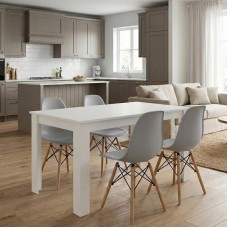 Σετ τραπεζαρία 5τμχ Darlen - Nova Megapap χρώμα λευκό - γκρι 125x72x74εκ. Σετ τραπεζαρία 5τμχ Darlen - Nova Megapap χρώμα λευκό - γκρι 125x72x74εκ.