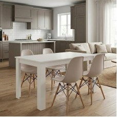 Σετ τραπεζαρία 5τμχ Darlen - Nova Megapap χρώμα λευκό - cappuccino 125x72x74εκ. Σετ τραπεζαρία 5τμχ Darlen - Nova Megapap χρώμα λευκό - cappuccino 125x72x74εκ.