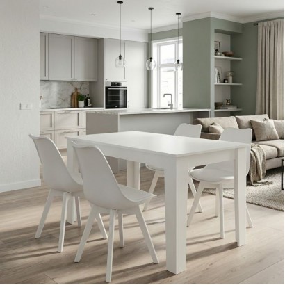 Σετ τραπεζαρία 5τμχ Darlen - Viva Megapap χρώμα λευκό 125x72x74εκ. Σετ τραπεζαρία 5τμχ Darlen - Viva Megapap χρώμα λευκό 125x72x74εκ.