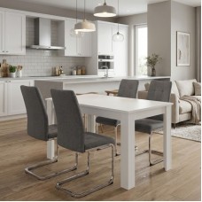 Σετ τραπεζαρία 5τμχ Darlen - Laura Megapap χρώμα λευκό - γκρι 125x72x74εκ. Σετ τραπεζαρία 5τμχ Darlen - Laura Megapap χρώμα λευκό - γκρι 125x72x74εκ.