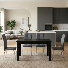 Σετ τραπεζαρία 5τμχ Darlen - Alma Megapap χρώμα sencron black - γκρι 125x72x74εκ. Σετ τραπεζαρία 5τμχ Darlen - Alma Megapap χρώμα sencron black - γκρι 125x72x74εκ.