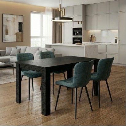Σετ τραπεζαρία 5τμχ Darlen - Chiara Megapap χρώμα sencron black - πράσινο 125x72x74εκ. Σετ τραπεζαρία 5τμχ Darlen - Chiara Megapap χρώμα sencron black - πράσινο 125x72x74εκ.