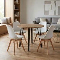 Σετ τραπεζαρία 5τμχ Xana - Viva Megapap χρώμα sepet oak - λευκό Ø90x77,5εκ. Σετ τραπεζαρία 5τμχ Xana - Viva Megapap χρώμα sepet oak - λευκό Ø90x77,5εκ.