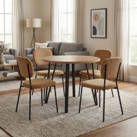 Σετ τραπεζαρία 5τμχ Xana - Kevin Megapap χρώμα sepet oak - μουσταρδί Ø90x77,5εκ. Σετ τραπεζαρία 5τμχ Xana - Kevin Megapap χρώμα sepet oak - μουσταρδί Ø90x77,5εκ.