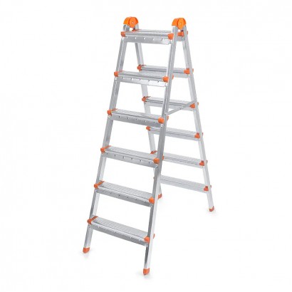 Σκάλα Double Step Perilla μεταλλική 6+6 σκαλοπάτια 137εκ.