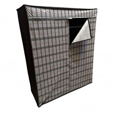 Ντουλάπα Perilla υφασμάτινη με φερμουάρ χρώμα γκρι 117x48x145εκ.