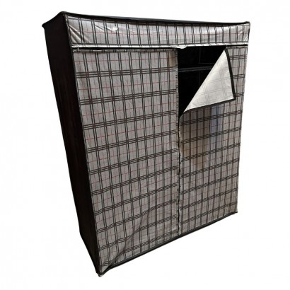 Ντουλάπα Perilla υφασμάτινη με φερμουάρ χρώμα γκρι 117x48x145εκ.