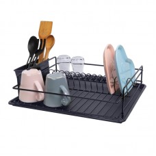 Πιατοθήκη μεταλλική Perilla χρώμα ανθρακί 46x33x12εκ.