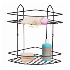 Ραφιέρα μπάνιου γωνιακή Perilla μεταλλική χρώμα μαύρο 20x20x28εκ.