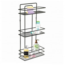 Ραφιέρα μπάνιου Perilla μεταλλική χρώμα μαύρο 27x12x54εκ.