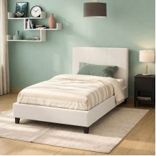 Κρεβάτι Nevil pakoworld 100x200 PU χρώμα λευκό ματ Κρεβάτι Nevil pakoworld 100x200 PU χρώμα λευκό ματ
