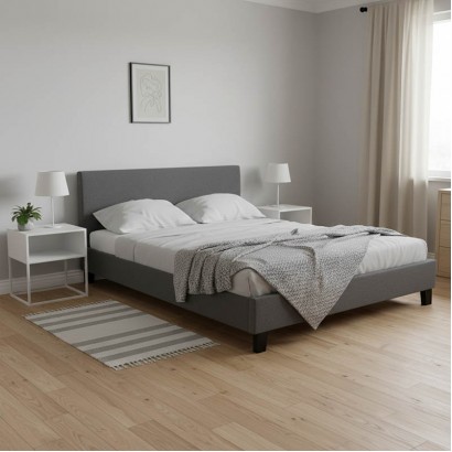 Κρεβάτι Nevil pakoworld 150x200 με ύφασμα χρώμα ανθρακί Κρεβάτι Nevil pakoworld 150x200 με ύφασμα χρώμα ανθρακί