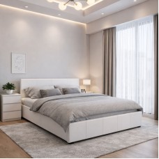 Κρεβάτι Norse pakoworld pu λευκό με αποθηκευτικό χώρο 160x200εκ
