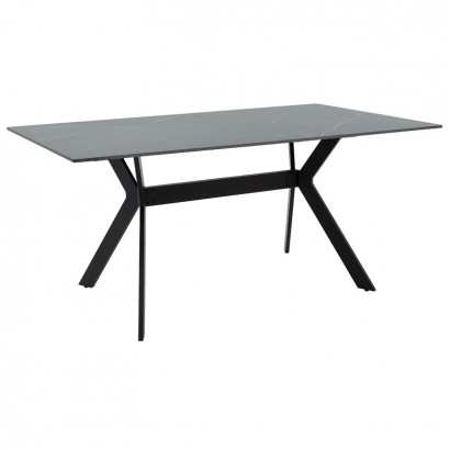 Τραπέζι Olivet pakoworld sintered stone μαύρο μαρμάρου-μαύρο 180x90x75εκ