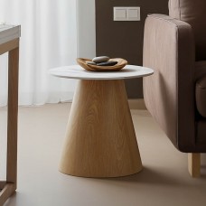 Βοηθητικό τραπέζι Soleire Inart λευκό μαρμάρου sintered stone-μεταλλική βάση Φ50x47.5εκ Βοηθητικό τραπέζι Soleire Inart λευκό μαρμάρου sintered stone-μεταλλική βάση Φ50x47.5εκ