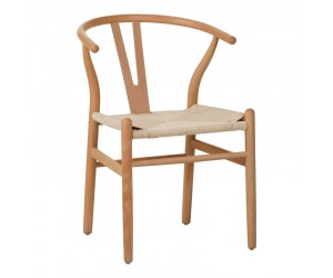 Καρέκλα Wishbone pakoworld rubberwood-σχοινί σε φυσική απόχρωση 53.5x57x74εκ Καρέκλα Wishbone pakoworld rubberwood-σχοινί σε φυσική απόχρωση 53.5x57x74εκ