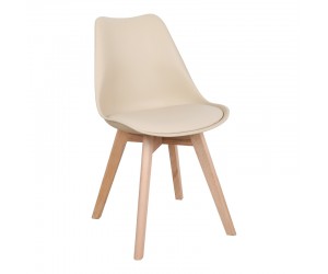 Καρέκλα Gaston pakoworld PP-PU taupe απόχρωση- φυσικό πόδι 43x51x75εκ Καρέκλα Gaston pakoworld PP-PU taupe απόχρωση- φυσικό πόδι 43x51x75εκ