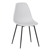 Καρέκλα Ballen pakoworld pp λευκό με μαύρα μεταλλικά πόδια 41.5x53x84.5εκ