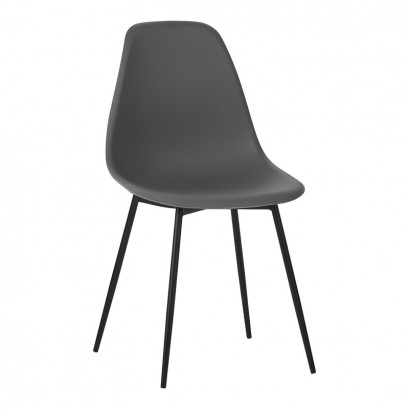 Καρέκλα Ballen pakoworld pp ανθρακί με μαύρα μεταλλικά πόδια 41.5x53x84.5εκ