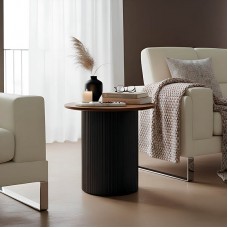 Βοηθητικό τραπέζι Dovel pakoworld mdf σε καρυδί-μαύρο μέταλλο Φ50x50εκ Βοηθητικό τραπέζι Dovel pakoworld mdf σε καρυδί-μαύρο μέταλλο Φ50x50εκ