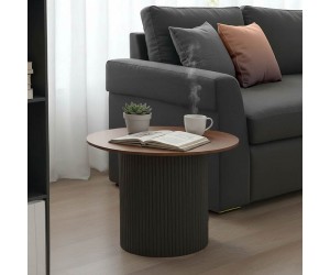 Τραπέζι σαλονιού Dovel pakoworld mdf σε καρυδί-μαύρο μέταλλο Φ70x45εκ