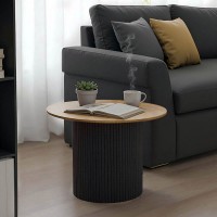 Τραπέζι σαλονιού Dovel pakoworld mdf σε sonoma-μαύρο μέταλλο Φ70x45εκ Τραπέζι σαλονιού Dovel pakoworld mdf σε sonoma-μαύρο μέταλλο Φ70x45εκ