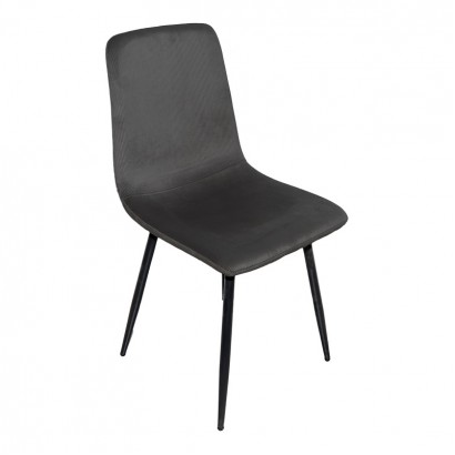 Καρέκλα Grato pakoworld ύφασμα μαύρο-πόδι μαύρο μεταλλικό 45.5x53.5x88.5εκ