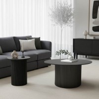 Tραπέζια σαλονιού Dovel pakoworld mdf-μεταλλο σετ 2τεμ. μαύρο Tραπέζια σαλονιού Dovel pakoworld mdf-μεταλλο σετ 2τεμ. μαύρο