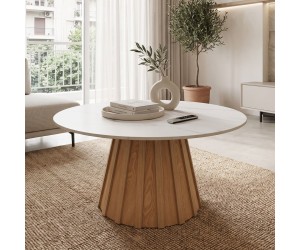 Τραπέζι σαλονιού Franzel pakoworld sintered stone σε όψη μαρμάρου-mdf σε φυσική απόχρωση Φ80x40εκ Τραπέζι σαλονιού Franzel pakoworld sintered stone σε όψη μαρμάρου-mdf σε φυσική απόχρωση Φ80x40εκ