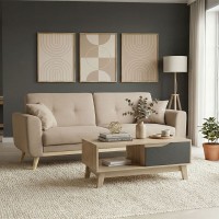 Καναπές-κρεβάτι Carmelo pakoworld με μπεζ-καφέ ύφασμα 214x80x86εκ Καναπές-κρεβάτι Carmelo pakoworld με μπεζ-καφέ ύφασμα 214x80x86εκ