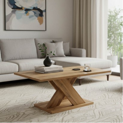 Τραπέζι σαλονιού Solange pakoworld χρώμα sonoma 110x55x47.5εκ