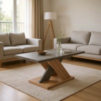 Τραπέζι σαλονιού Solange pakoworld σε γκρι-sonoma απόχρωση 110x55x47.5εκ Τραπέζι σαλονιού Solange pakoworld σε γκρι-sonoma απόχρωση 110x55x47.5εκ