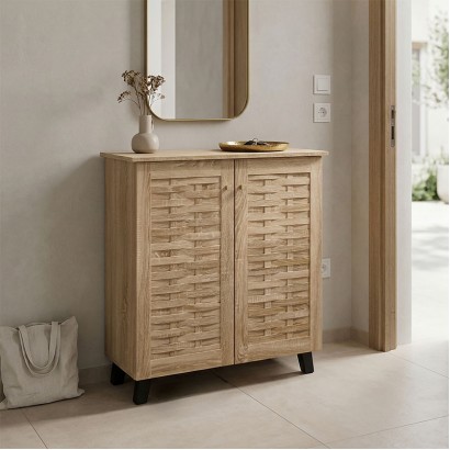 Παπουτσοθήκη-ντουλάπι Mantam pakoworld 12 ζεύγων sonoma 78x34x87εκ