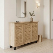Παπουτσοθήκη-ντουλάπι Mantam pakoworld 16 ζεύγων sonoma 115.5x34x87εκ