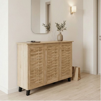 Παπουτσοθήκη-ντουλάπι Mantam pakoworld 16 ζεύγων sonoma 115.5x34x87εκ