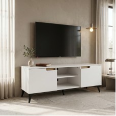 Έπιπλο τηλεόρασης Kemvio pakoworld sonoma-λευκό 120x38x44εκ Έπιπλο τηλεόρασης Kemvio pakoworld sonoma-λευκό 120x38x44εκ