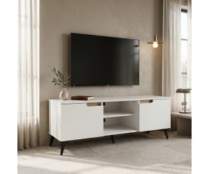 Έπιπλο τηλεόρασης Kemvio pakoworld  sonoma-λευκό 120x38x44εκ