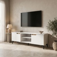 Έπιπλο τηλεόρασης Kemvio pakoworld sonoma-λευκό 150x38x44εκ Έπιπλο τηλεόρασης Kemvio pakoworld sonoma-λευκό 150x38x44εκ