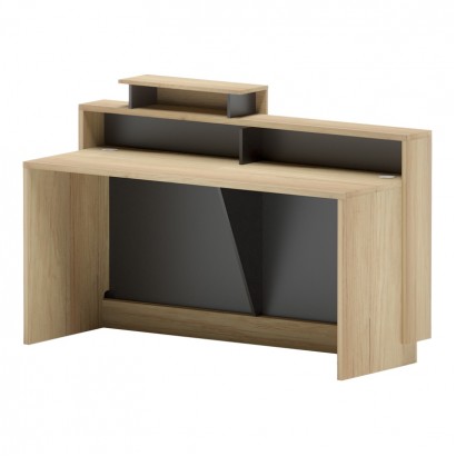 Γραφείο reception Lotus pakoworld σε φυσική-ανθρακί απόχρωση 160x60x105εκ Γραφείο reception Lotus pakoworld σε φυσική-ανθρακί απόχρωση 160x60x105εκ