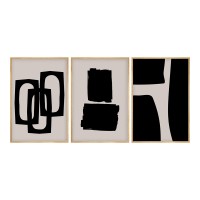 Πίνακας σε καμβά Blacky pakoworld τρίπτυχος με ψηφιακή εκτύπωση 50x2x35εκ