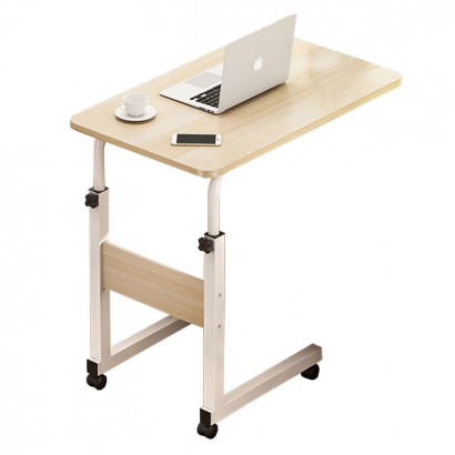 Βοηθητικό τραπέζι Talf pakoworld τροχήλατο φυσικό-λευκό 60x40x62-88εκ