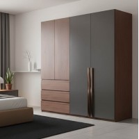 Ντουλάπα Sonlen pakoworld σε καρυδί-ανθρακί απόχρωση 160x52x195εκ Ντουλάπα Sonlen pakoworld σε καρυδί-ανθρακί απόχρωση 160x52x195εκ
