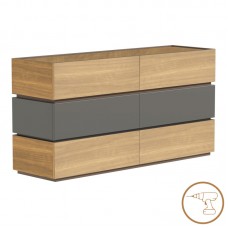 Συρταριέρα Sonlen pakoworld mdf σε ανθρακί-sonoma απόχρωση 120x40x72εκ