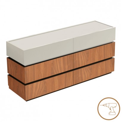 Συρταριέρα Sonlen pakoworld mdf σε καρυδί-μπεζ απόχρωση 120x40x72εκ Συρταριέρα Sonlen pakoworld mdf σε καρυδί-μπεζ απόχρωση 120x40x72εκ