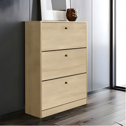 Παπουτσοθήκη Warat pakoworld 3 θέσεων σε φυσική απόχρωση 80x24x112εκ