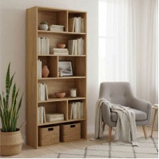 Βιβλιοθήκη Evergin pakoworld mdf σε oak απόχρωση 80x30x180εκ Βιβλιοθήκη Evergin pakoworld mdf σε oak απόχρωση 80x30x180εκ
