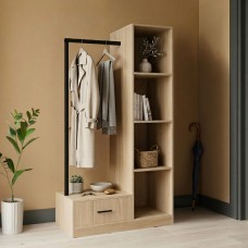 Έπιπλο εισόδου Erdeco pakoworld mdf σε φυσική απόχρωση 80x40x150εκ Έπιπλο εισόδου Erdeco pakoworld mdf σε φυσική απόχρωση 80x40x150εκ