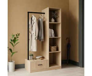 Έπιπλο εισόδου Erdeco pakoworld mdf σε φυσική απόχρωση 80x40x150εκ Έπιπλο εισόδου Erdeco pakoworld mdf σε φυσική απόχρωση 80x40x150εκ